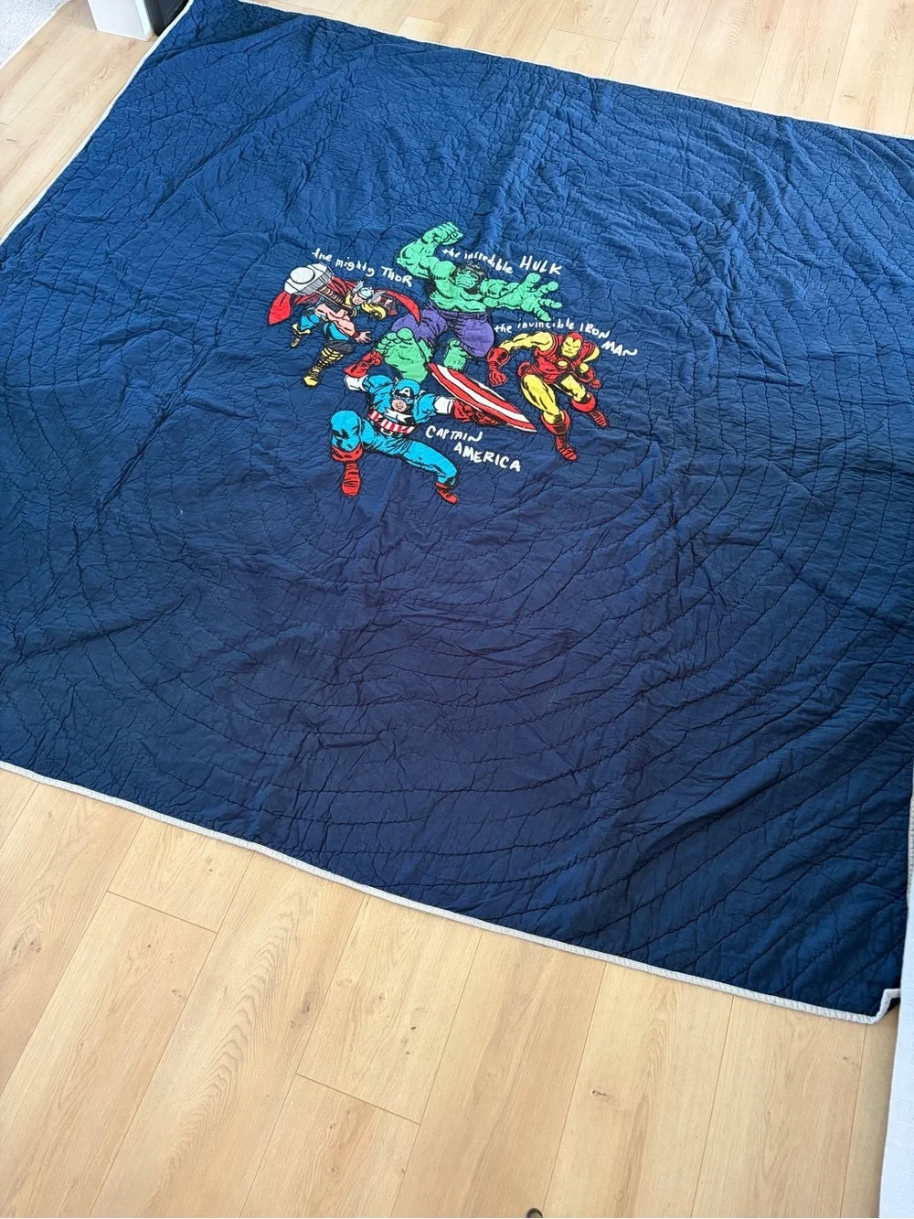Pottery Barn Kids Full/Queen Marvel Superheroes Quilted Cotton Quilt 86x86